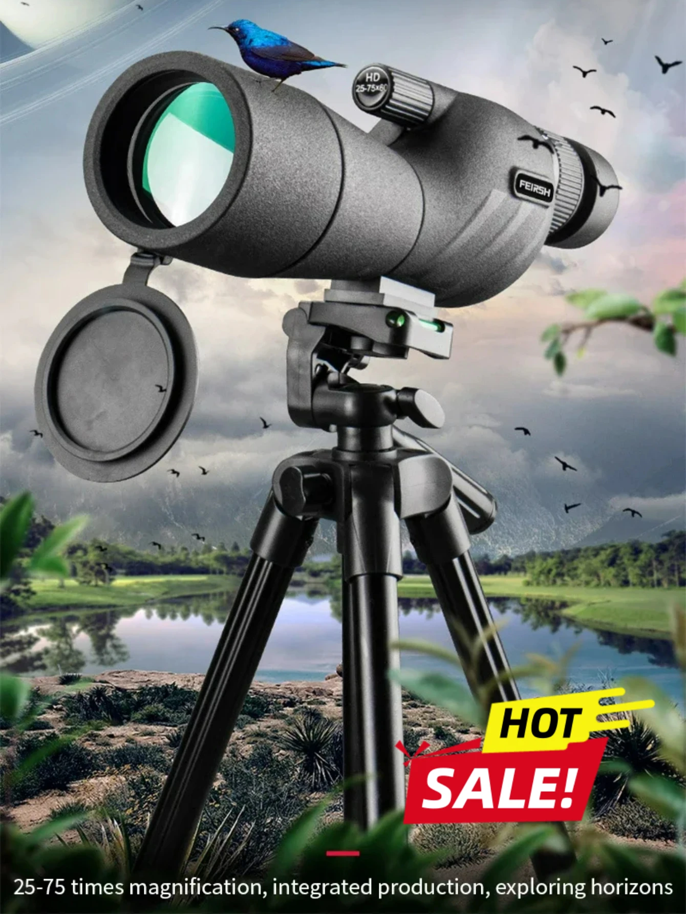 25-75x60 HD Spotting Scope Powerful Monocular Zoom Telescope Prism Waterproof for Birdwatching Target Shooting Camping
25-75x60 HD Spotting Scope Powerful Monocular Zoom Telescope Prism Waterproof for Birdwatching Target Shooting Camping