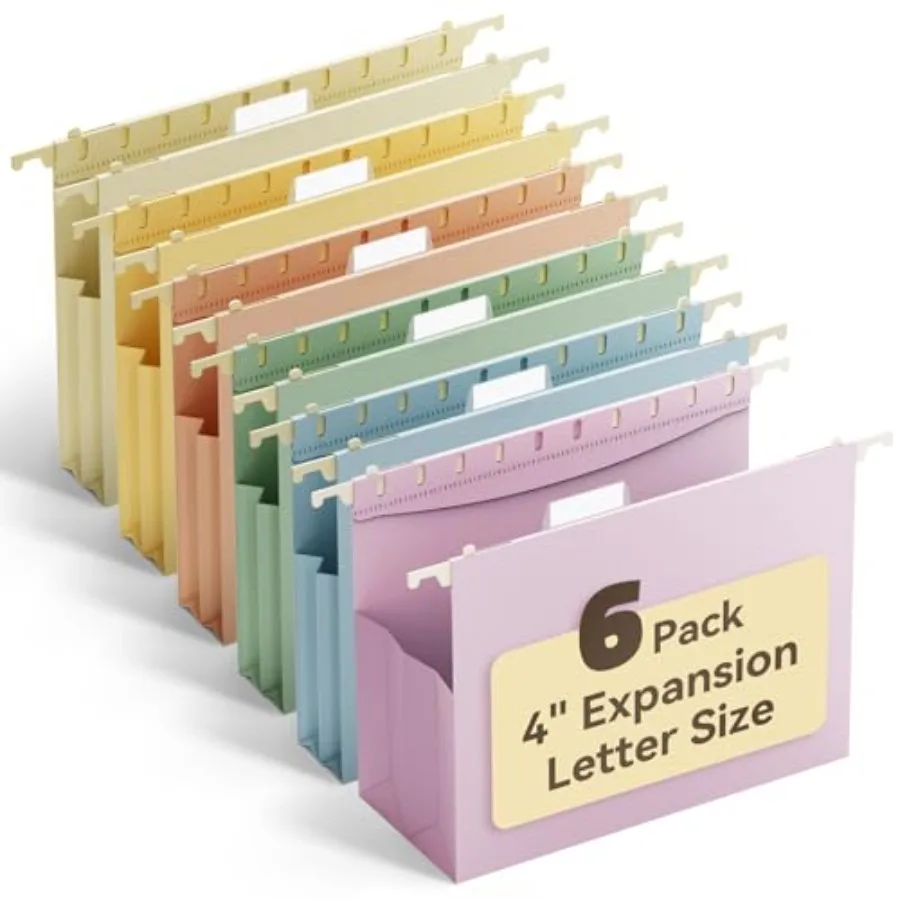 Plastic Hanging File Folders, Expandable Letter Size 4 Inch File Folders, Hanging Folders for Filling Cabniet with 1/5-Cut Tabs
Plastic Hanging File Folders, Expandable Letter Size 4 Inch File Folders, Hanging Folders for Filling Cabniet with 1/5-Cut Tabs