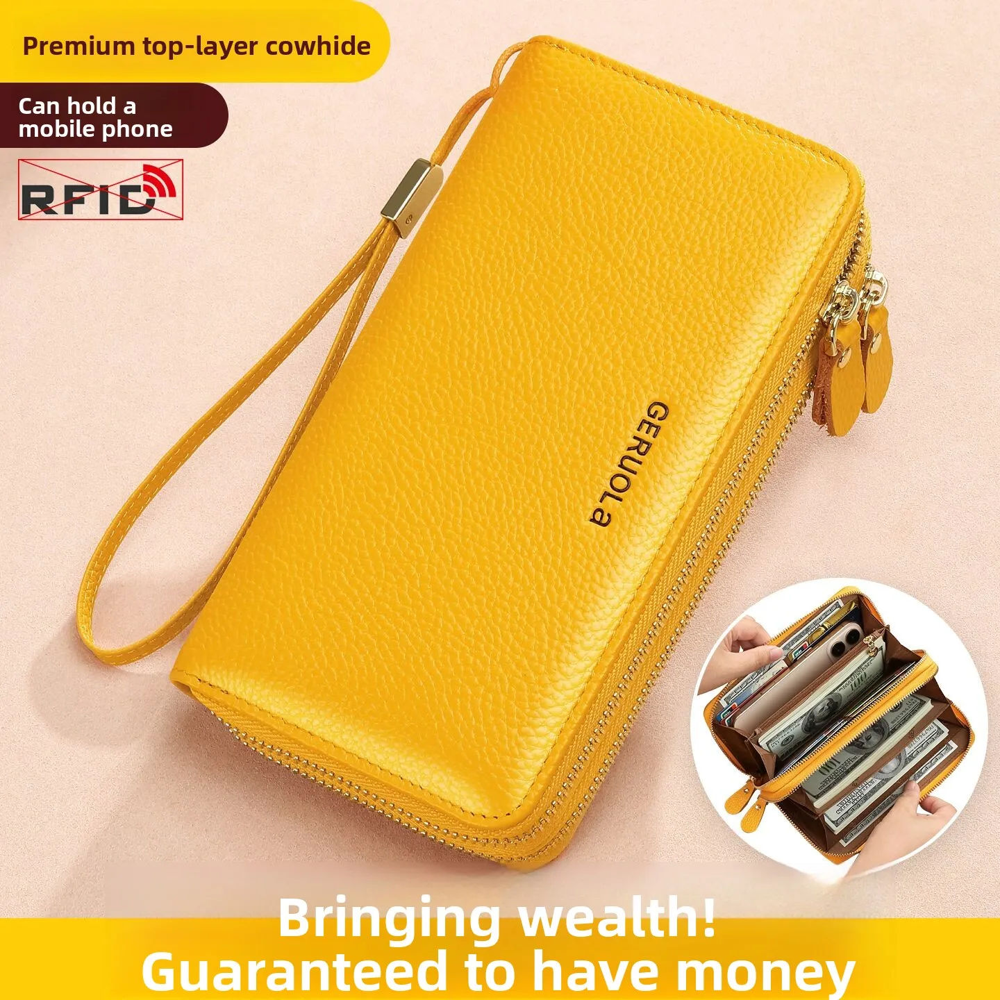 Длинный кошелек из натуральной кожи для женщин, двойная молния, встроенный держатель для карт, сумка из воловьей кожи, корейский Sle, вертикальный апей
Длинный кошелек из натуральной кожи для женщин, двойная молния, встроенный держатель для карт, сумка из воловьей кожи, корейский Sle, вертикальный апей