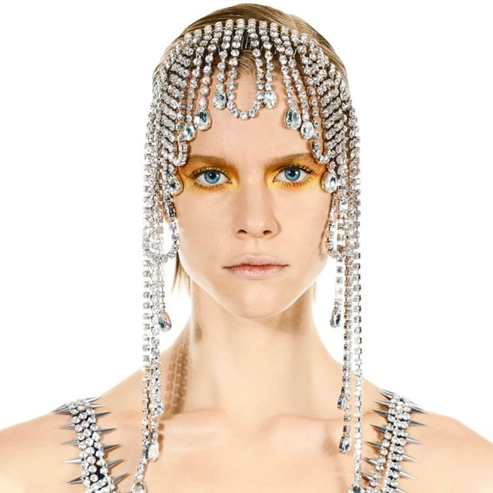 Flash Pearl Long Tassel Hair Chain Bridal Forehead Jewelry Crystal Elastic Rhinestone Headpiece Wedding Women Headdress Headband
Flash Pearl Long Tassel Hair Chain Bridal Forehead Jewelry Crystal Elastic Rhinestone Headpiece Wedding Women Headdress Headband