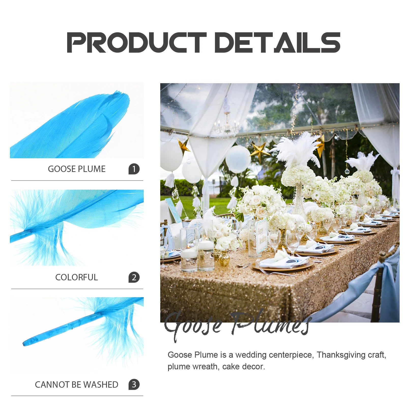 120pcs Floating Decorative Wedding Plume DIY Crafts Material Party Favors Artificial Flowers Goose Toddler
120pcs Floating Decorative Wedding Plume DIY Crafts Material Party Favors Artificial Flowers Goose Toddler