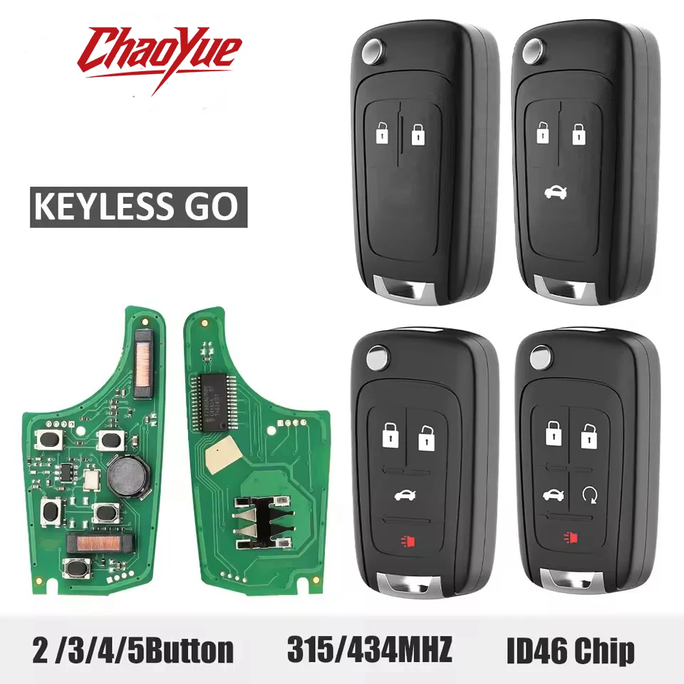 ChaoYue Smart Car Remote Key 315/433MHz ID46 Chip HU100 Blade for Chevrolet Cruze Sonic Malibu Impala Equinox Camaro Keyless Go
ChaoYue Smart Car Remote Key 315/433MHz ID46 Chip HU100 Blade for Chevrolet Cruze Sonic Malibu Impala Equinox Camaro Keyless Go