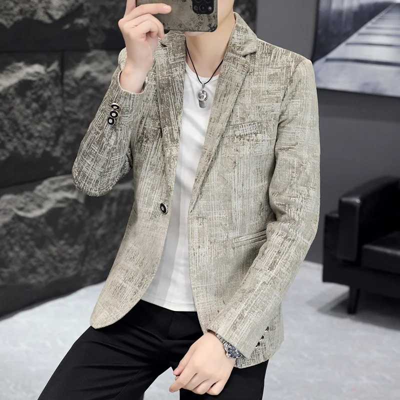 Мужской Жаккардовый Блейзер blaze Youth Slim Fit, новый универсальный повседневный мужской блейзер, 2024
Мужской Жаккардовый Блейзер blaze Youth Slim Fit, новый универсальный повседневный мужской блейзер, 2024