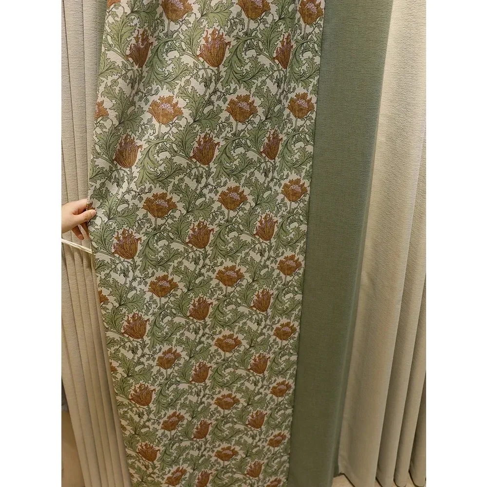 Pastoral Retro Green Jacquard Cotton Linen Thickened Splicing Curtains For Living Room Bedroom French Window Customized Finished
Pastoral Retro Green Jacquard Cotton Linen Thickened Splicing Curtains For Living Room Bedroom French Window Customized Finished