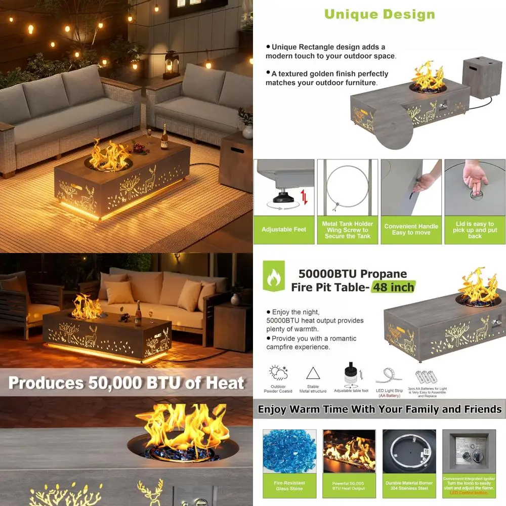 Стол для костра на пропане, 48 круглый со светодиодной подсветкой, 50 000 БТЕ, крышка, камни, крышка, хранилище в баке, режим подогрева наружного патио
Стол для костра на пропане, 48 круглый со светодиодной подсветкой, 50 000 БТЕ, крышка, камни, крышка, хранилище в баке, режим подогрева наружного патио