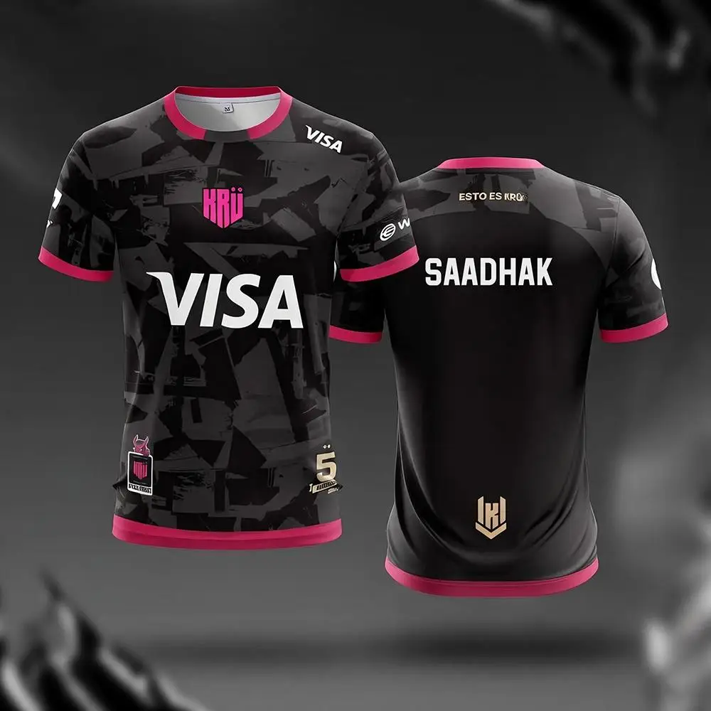 KRU 5th Anniversary Jersey Valorant Esports Team VCT Pro League Training Uniform Men's and Women's Short-Sleeve O Neck T-Shirt
KRU 5th Anniversary Jersey Valorant Esports Team VCT Pro League Training Uniform Men's and Women's Short-Sleeve O Neck T-Shirt