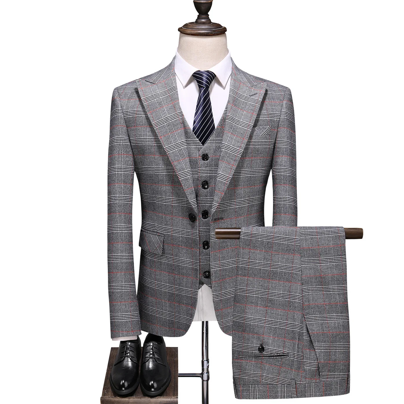 Fashion New Men's Casual Boutique Business Slim Plaid Professional Suit 3 Pcs Set Blazers Jacket Pants Vest Trousers Waistcoat
Fashion New Men's Casual Boutique Business Slim Plaid Professional Suit 3 Pcs Set Blazers Jacket Pants Vest Trousers Waistcoat