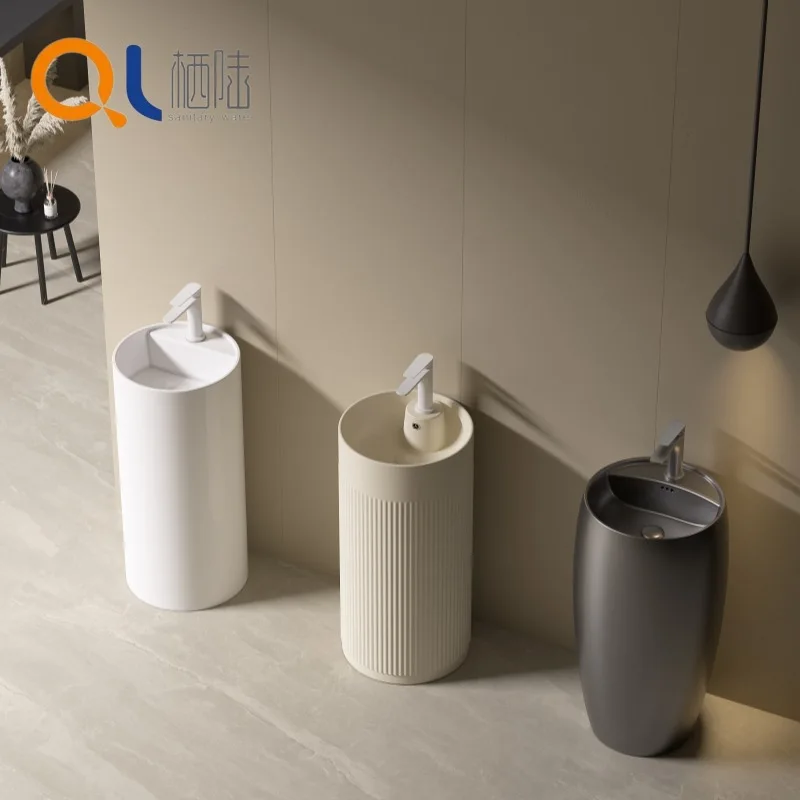 Hotel Ceramic Column Basin, Gun Gray Cream Wind Wash Basin, Bathroom Floor-to-ceiling Washbasin Integrated Cylindrical Basin Bas
Hotel Ceramic Column Basin, Gun Gray Cream Wind Wash Basin, Bathroom Floor-to-ceiling Washbasin Integrated Cylindrical Basin Bas