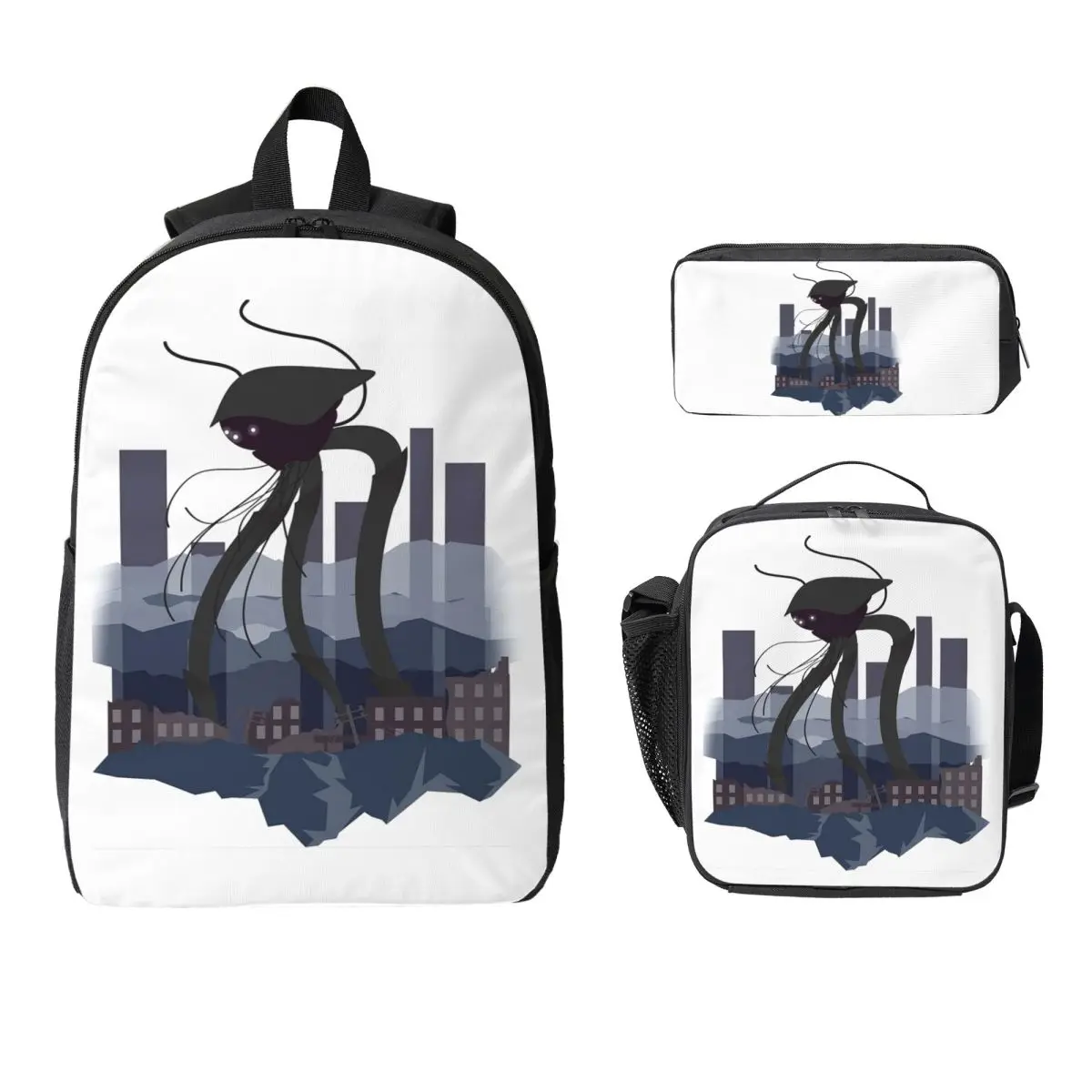 War Of The Worlds Martian Tripod Backpack Boys Girls BookBag School Bag Shoulder Bags 3ps Insulated Lunch Bag Pencil Case
War Of The Worlds Martian Tripod Backpack Boys Girls BookBag School Bag Shoulder Bags 3ps Insulated Lunch Bag Pencil Case