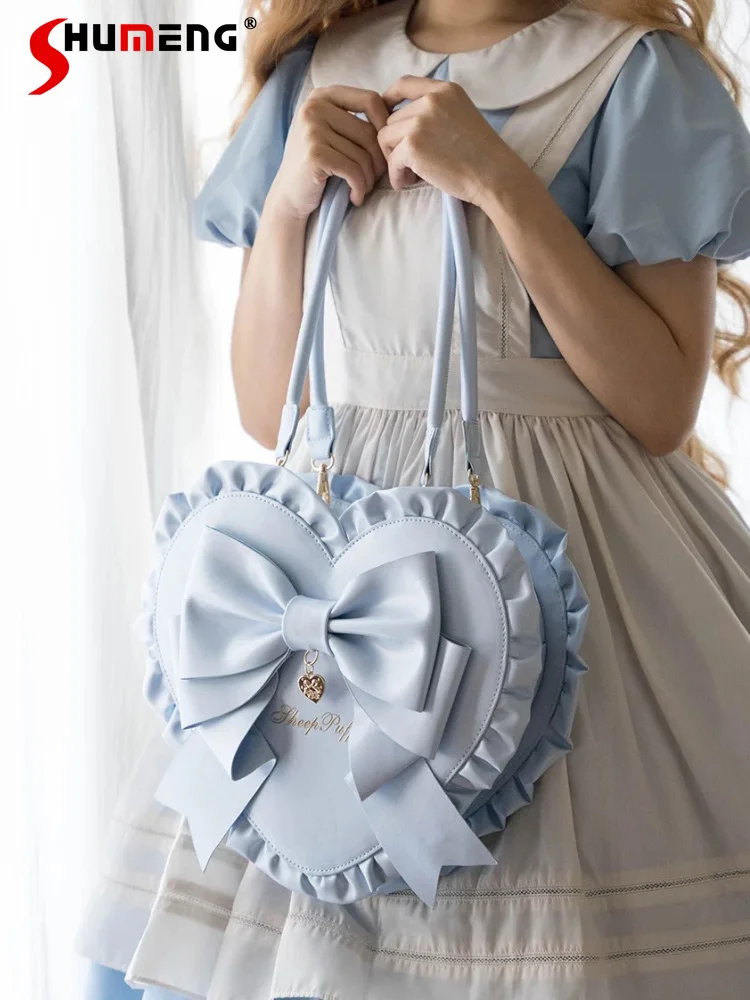 Original Japanese Elegant Sweet Princess Shoulder Messenger Bag 3D Bow Ruffled Kawaii Versatile Heart Lolita Handbags for Women
Original Japanese Elegant Sweet Princess Shoulder Messenger Bag 3D Bow Ruffled Kawaii Versatile Heart Lolita Handbags for Women
