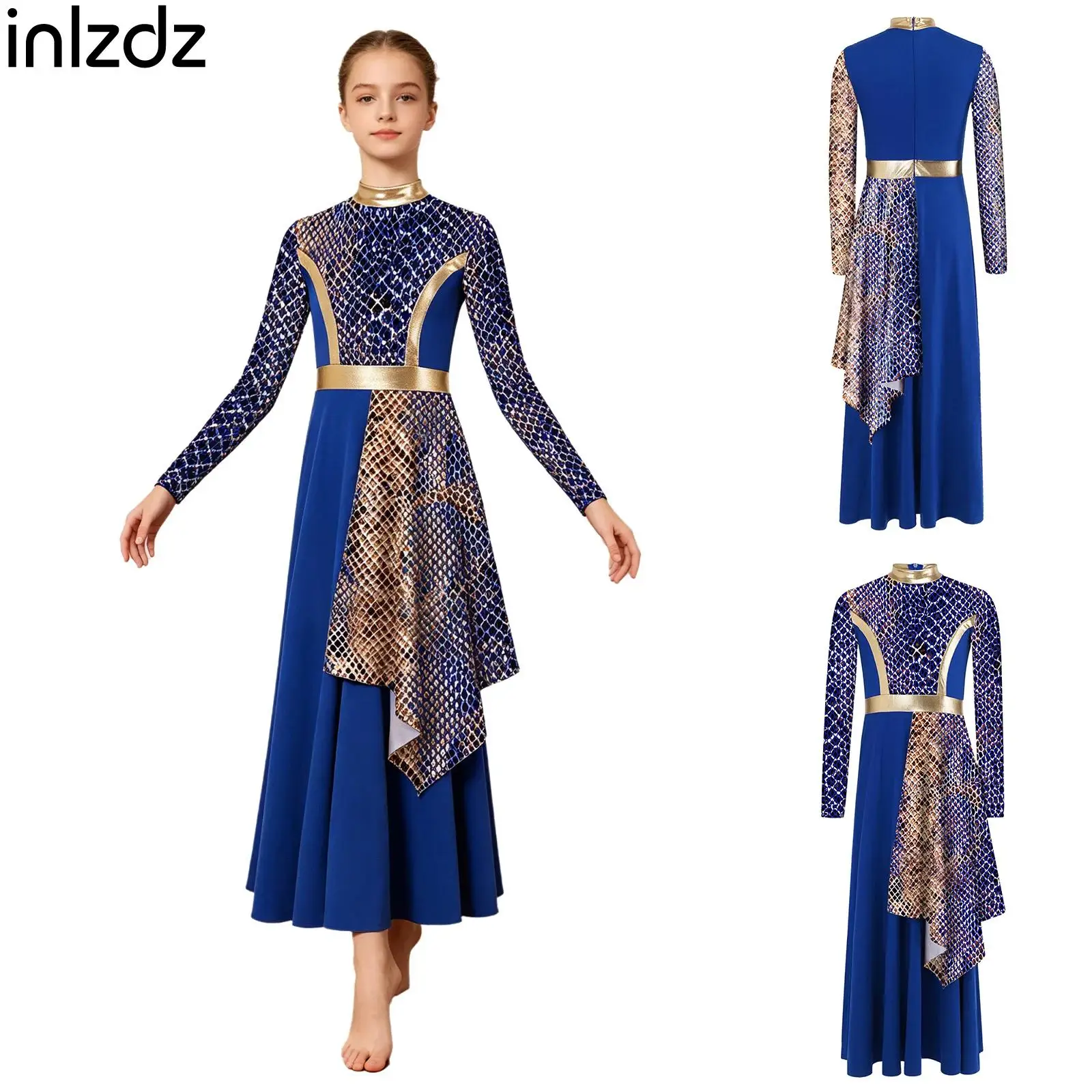 Girls Worship Lyrical Dance Dress Long Sleeve Stylish Print Asymmetrical Drape Dresses for Praise Ballroom Dance Performance
Girls Worship Lyrical Dance Dress Long Sleeve Stylish Print Asymmetrical Drape Dresses for Praise Ballroom Dance Performance