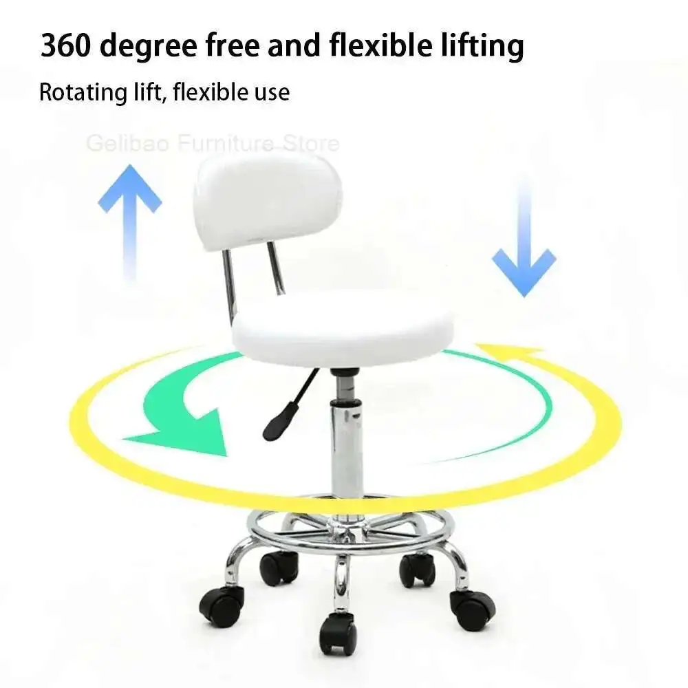 Round Shape Adjustable Salon Stool with Back and Line White Taburete Con Ruedas Cadeira De Barbeiro Salon Equipment Furniture
Round Shape Adjustable Salon Stool with Back and Line White Taburete Con Ruedas Cadeira De Barbeiro Salon Equipment Furniture