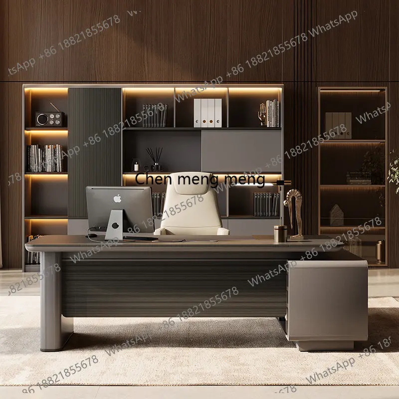 High-end light luxury chairperson's office large desk modern simple office furniture
High-end light luxury chairperson's office large desk modern simple office furniture