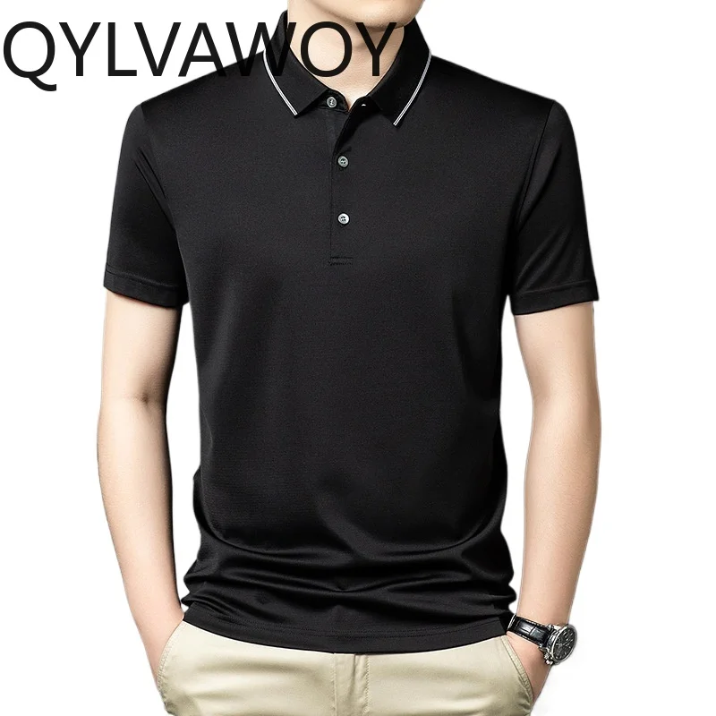QYLVAWOY 100% Mulberry Silk Men's Shirts 2026 Summer Men's Polo Shirts Business Shirt Short Sleeve Solid T Shirt Homme Camisas
QYLVAWOY 100% Mulberry Silk Men's Shirts 2026 Summer Men's Polo Shirts Business Shirt Short Sleeve Solid T Shirt Homme Camisas
