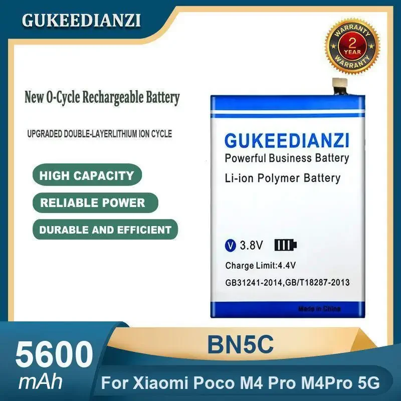 Аккумулятор для мобильного телефона BN5C большой емкости 5600 мАч для Xiaomi Poco M4 Pro M4Pro 5G
Аккумулятор для мобильного телефона BN5C большой емкости 5600 мАч для Xiaomi Poco M4 Pro M4Pro 5G