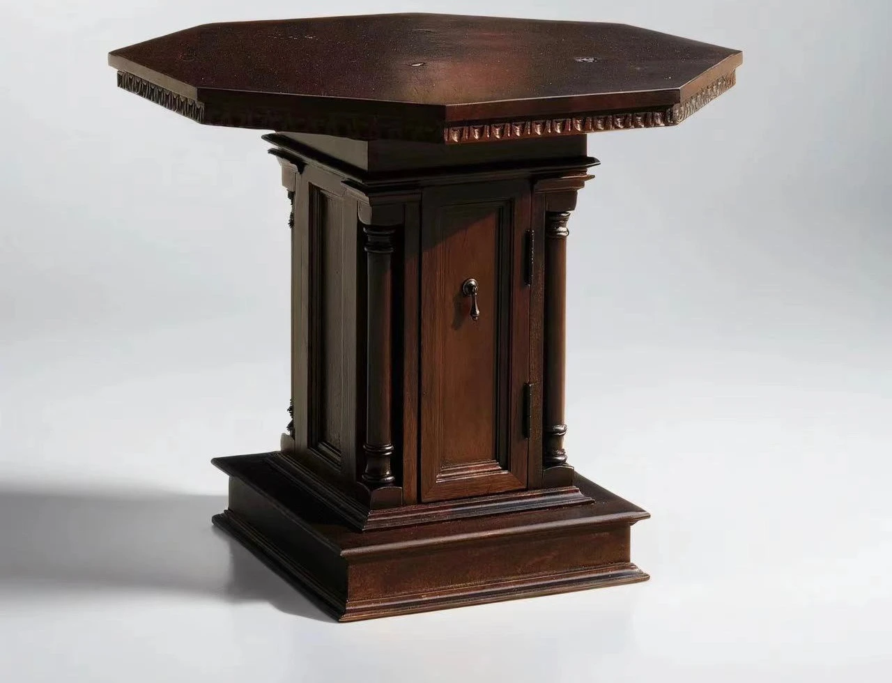 Ancient wood temple octagonal box table hand-carved Roman square table
Ancient wood temple octagonal box table hand-carved Roman square table