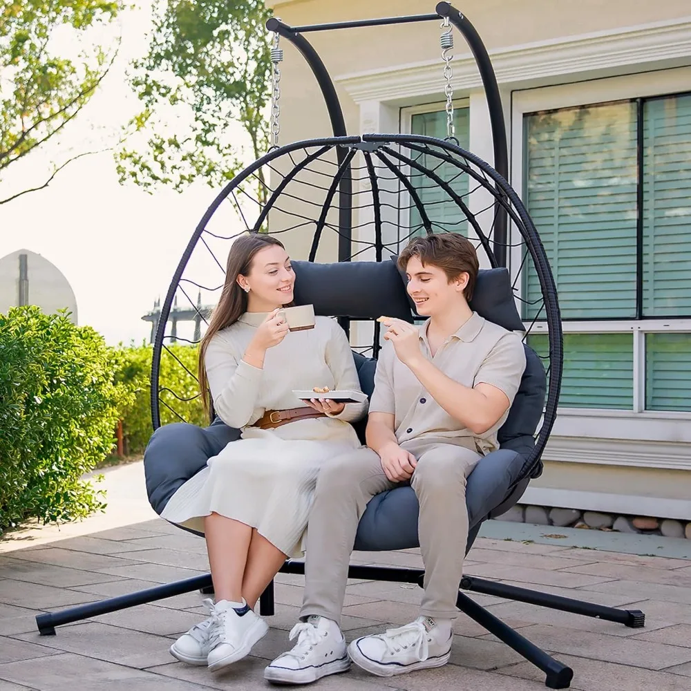 Double Egg Chair with Stand Hammock Swing Chair 2 Person Outdoor Indoor Hanging Loveseat with UV Resistant Removable Cushion for
Double Egg Chair with Stand Hammock Swing Chair 2 Person Outdoor Indoor Hanging Loveseat with UV Resistant Removable Cushion for