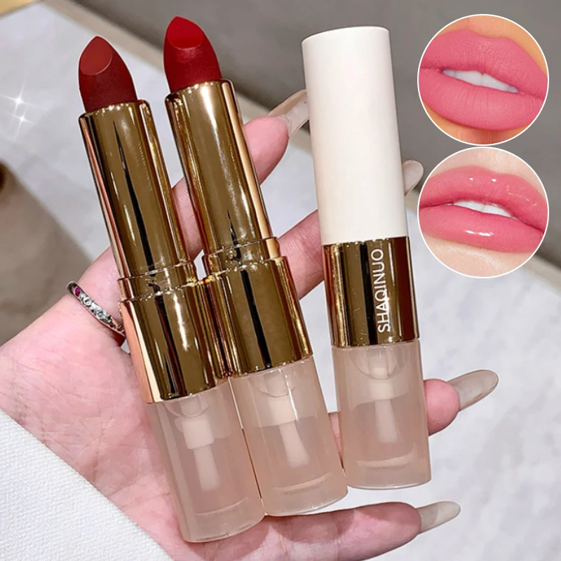 Double head solid color raincoat lipstick matte lasting makeup not easy to stick cup double texture water transparent lip oil
Double head solid color raincoat lipstick matte lasting makeup not easy to stick cup double texture water transparent lip oil