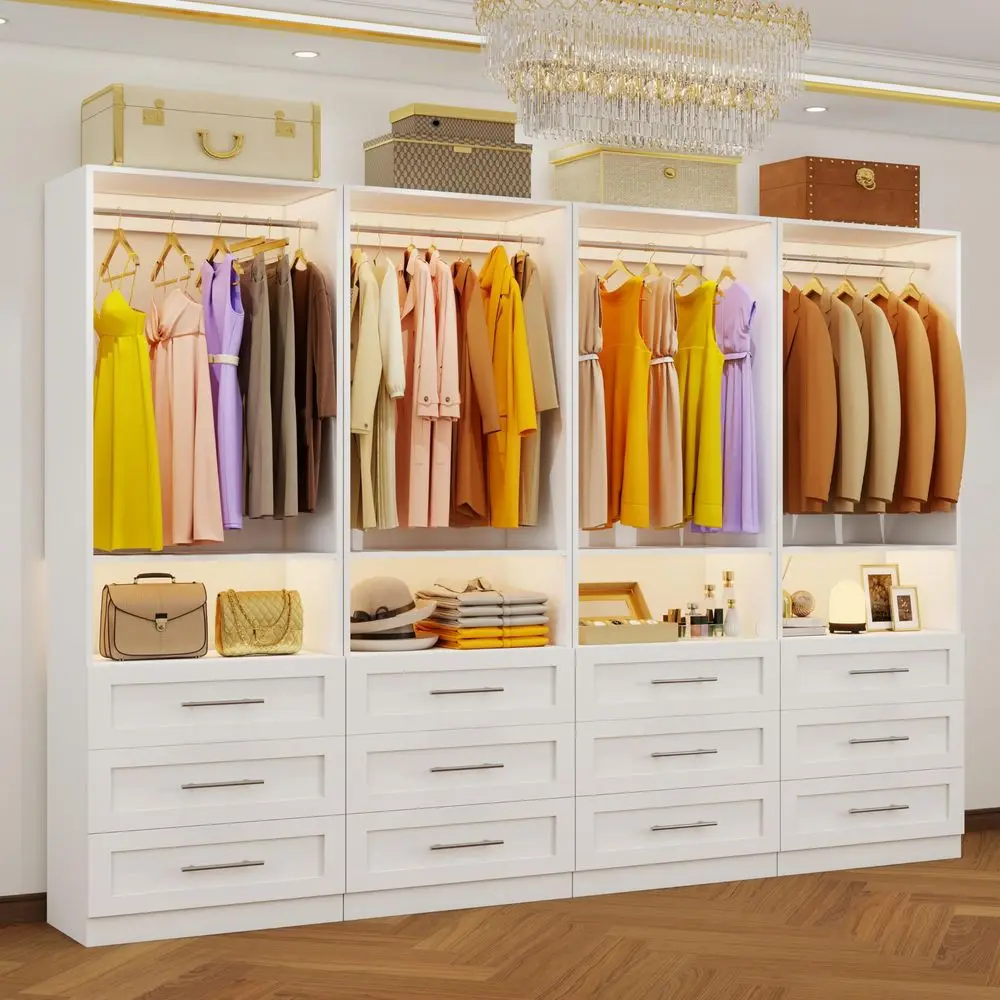 System Set of 4, 8FT21FT Closet System with 12 Drawers amp 8 Hanging Rods Adjustable, Walk in Closet Organizer System Wood with
System Set of 4, 8FT21FT Closet System with 12 Drawers amp 8 Hanging Rods Adjustable, Walk in Closet Organizer System Wood with