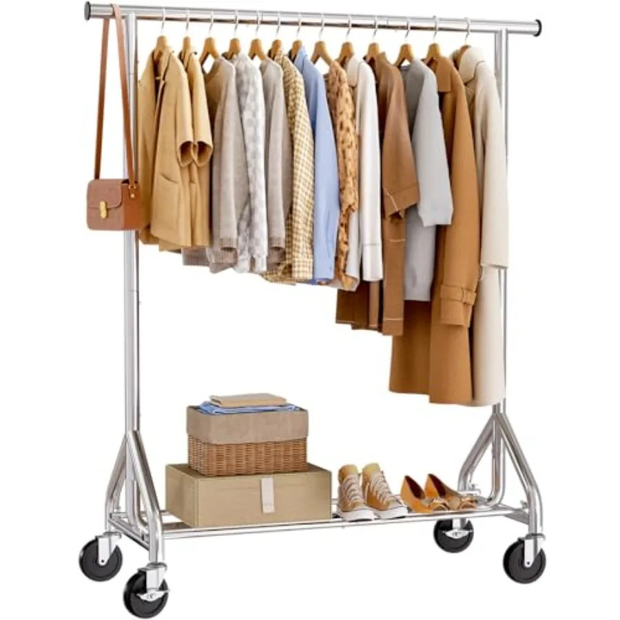 Clothes Rack Rolling Clothing Rack for Hanging Clothes Metal Portable Garment Rack with Sturdy Wheels Coat Rack Wardrobe Closet
Clothes Rack Rolling Clothing Rack for Hanging Clothes Metal Portable Garment Rack with Sturdy Wheels Coat Rack Wardrobe Closet