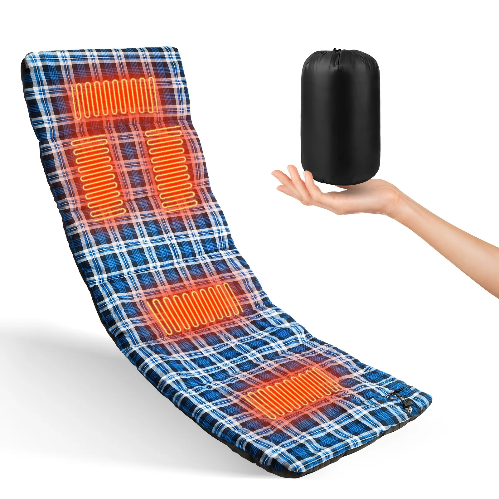 Portable Heated Sleeping Bag Mat, Heating Sleeping Bag Liner, 5 Heating Zones, Grid Electric Heating Pad, Electirc Sleeping Bag Heater for Cold Weather Camping Backpacking Or Hiking, Multi USB Power Supported(Battery NOT Included)
Portable Heated Sleeping Bag Mat, Heating Sleeping Bag Liner, 5 Heating Zones, Grid Electric Heating Pad, Electirc Sleeping Bag Heater for Cold Weather Camping Backpacking Or Hiking, Multi USB Power Supported(Battery NOT Included)
