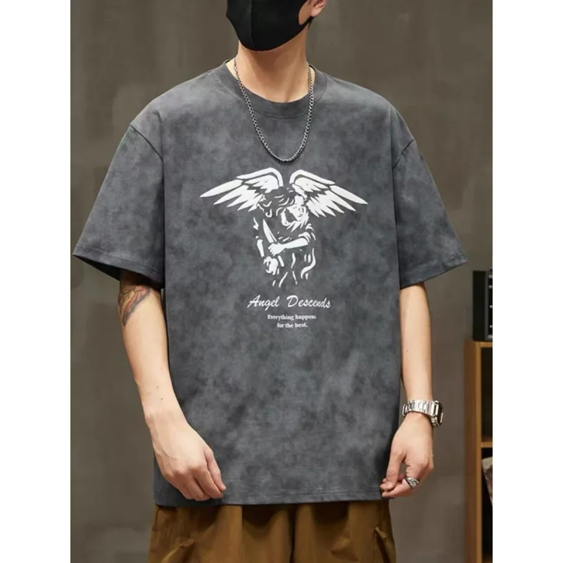 Retro fashion washed short sleeved T-shirt for men, summer fashion casual nostalgic street elastic loose clothing for men
Retro fashion washed short sleeved T-shirt for men, summer fashion casual nostalgic street elastic loose clothing for men