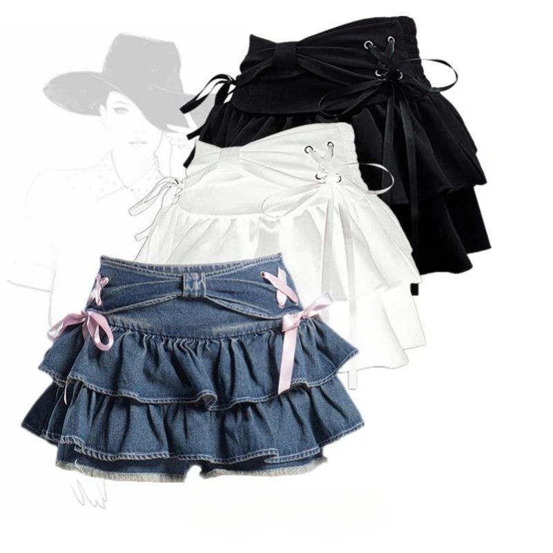2025 Summer A-line Gothic Mini Denim Skirts Women Hot Girls Sweet Bow Vintage Y2k Clothes American Streetwear Sexy
2025 Summer A-line Gothic Mini Denim Skirts Women Hot Girls Sweet Bow Vintage Y2k Clothes American Streetwear Sexy