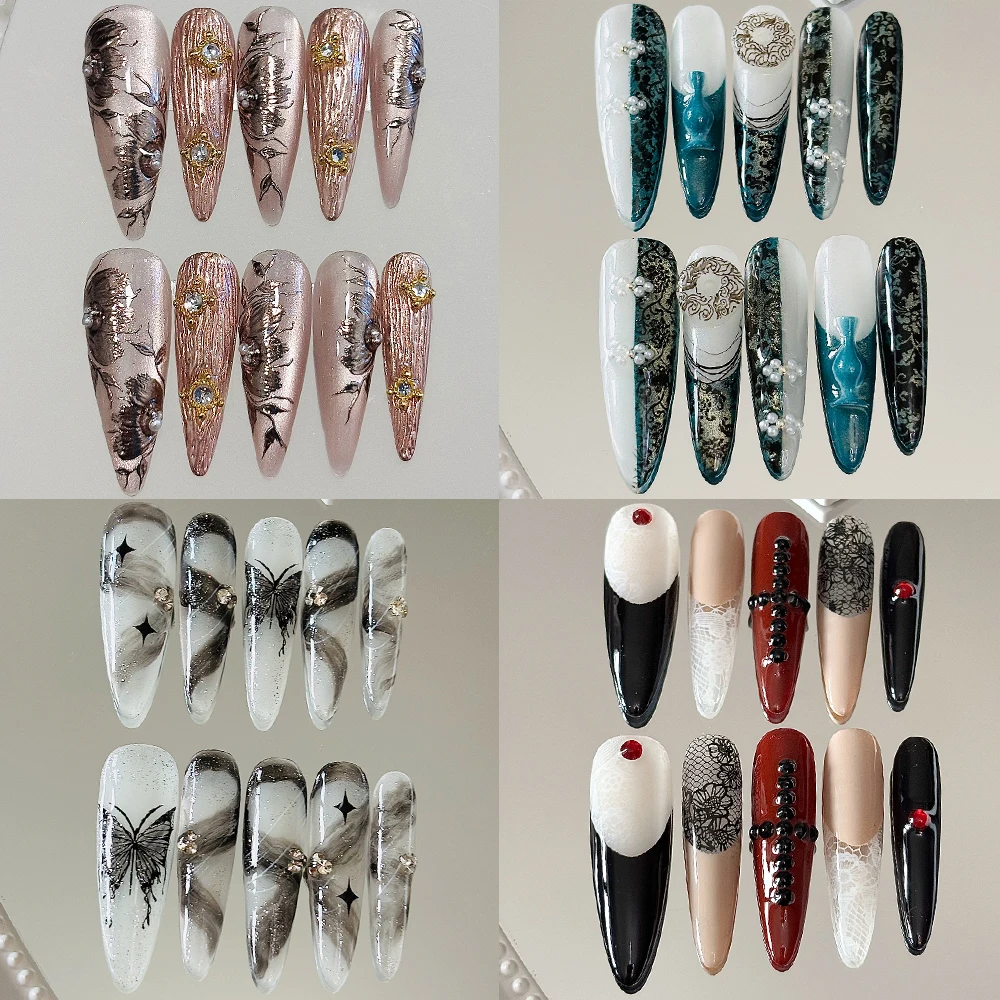10Pcs High Quality Cat Eyes Long Coffin Ellipse Handmade Press On Nails Flower Butterfly Diamond Bowknot Reusable Fake Nails
10Pcs High Quality Cat Eyes Long Coffin Ellipse Handmade Press On Nails Flower Butterfly Diamond Bowknot Reusable Fake Nails