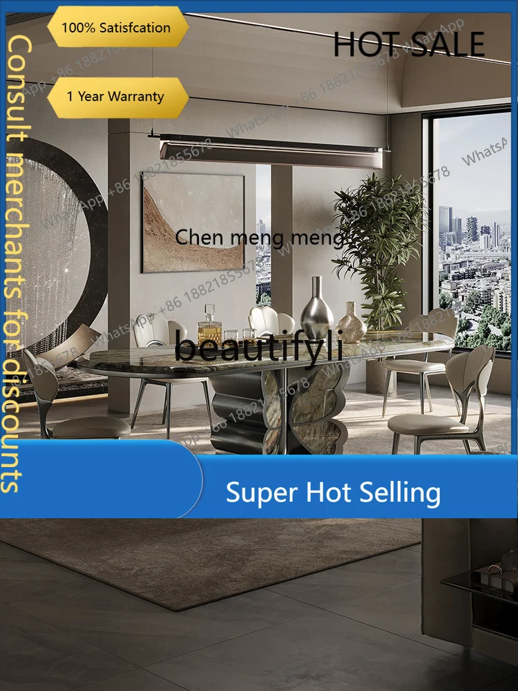 D5556 Superior Italian minimalist villa marble dining table household
D5556 Superior Italian minimalist villa marble dining table household