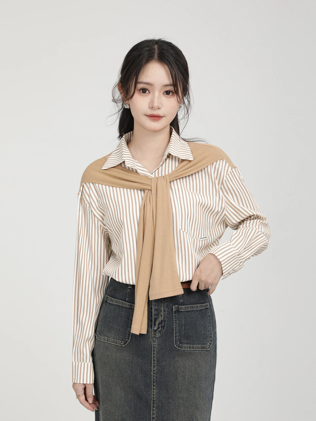 Женская повседневная блузка Xinmon в полоску с эффектом двухслойности, осенняя новинка, комфортная, с воротником, длинный рукав...
Женская повседневная блузка Xinmon в полоску с эффектом двухслойности, осенняя новинка, комфортная, с воротником, длинный рукав...