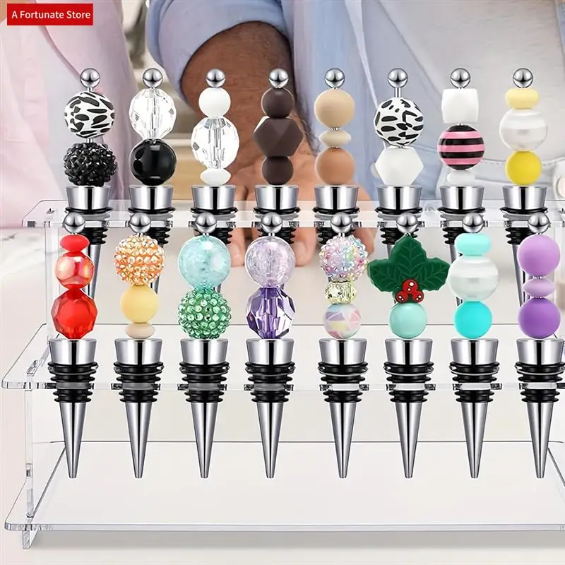 Beadable Wine Bottle Stoppers For Wedding Gift Valentine' S Day Decorations Champagne Beer Bottle Stopper DIY Jewelry Keychain-A
Beadable Wine Bottle Stoppers For Wedding Gift Valentine' S Day Decorations Champagne Beer Bottle Stopper DIY Jewelry Keychain-A