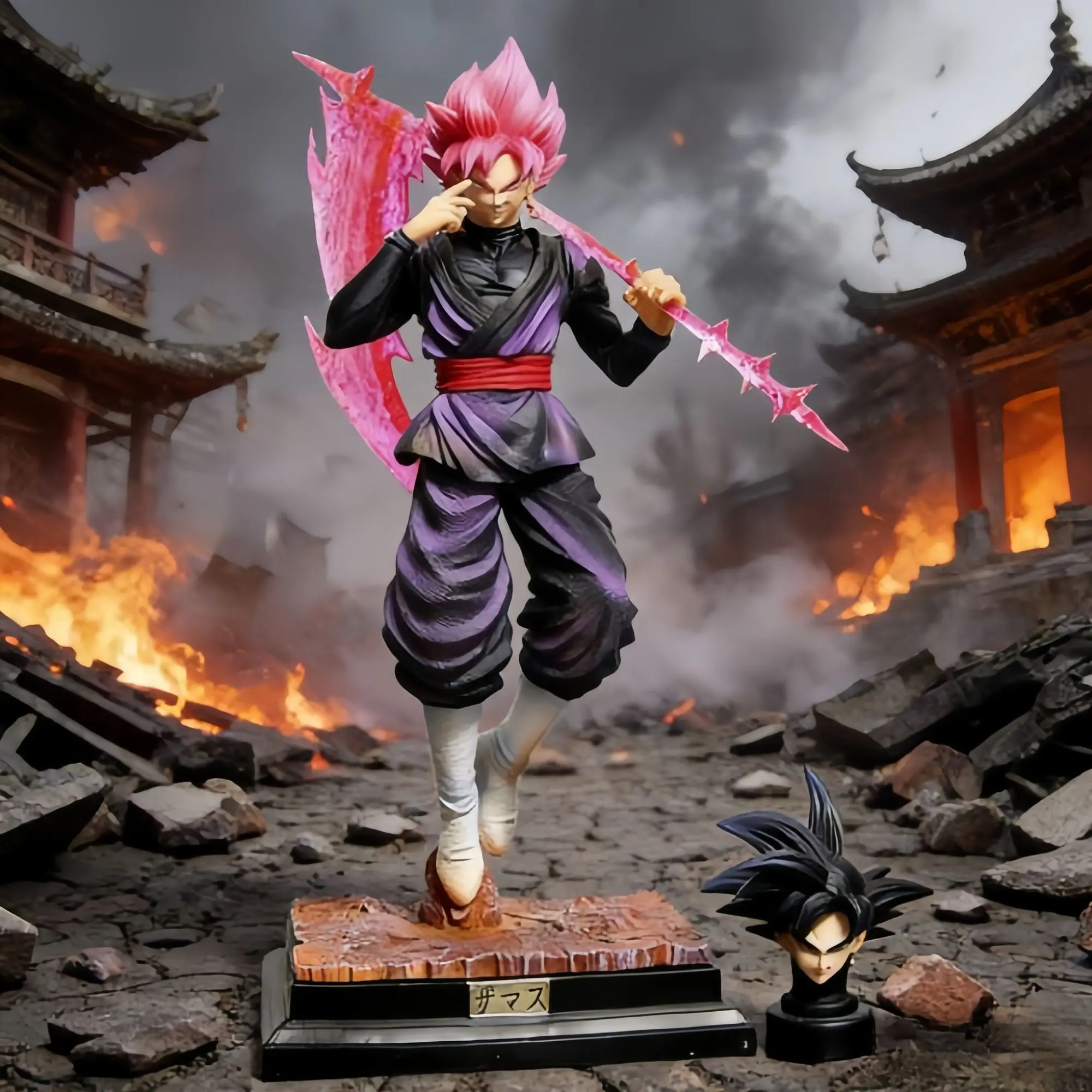 Goku Black Super Saiyan Rosé Figure Dragon Ball Super Interchangeable Head Pink Scythe PVC 37cm/14.57Inch Anime Collectible Mode
Goku Black Super Saiyan Rosé Figure Dragon Ball Super Interchangeable Head Pink Scythe PVC 37cm/14.57Inch Anime Collectible Mode
