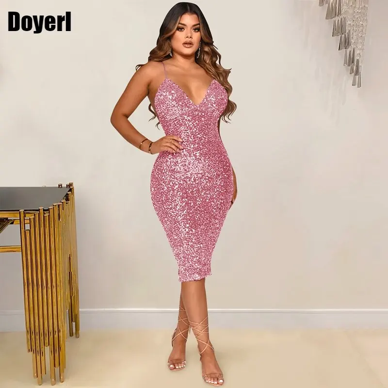 Pink Sequin Sparkly Party Dresses Bodycon Glitter Backless Evening Midi Dresses for Women Knee Length Elegant Birthday Dress
Pink Sequin Sparkly Party Dresses Bodycon Glitter Backless Evening Midi Dresses for Women Knee Length Elegant Birthday Dress