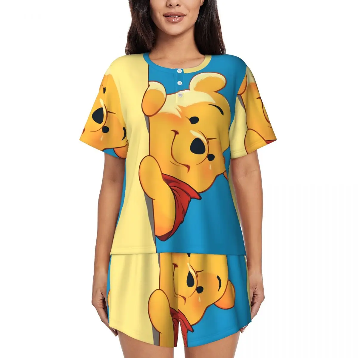 Women Winnie The Pooh Pajamas Set Custom Printed Short Sleeve Sleepwear Loungewear Pjs 2 Piece Sets
Women Winnie The Pooh Pajamas Set Custom Printed Short Sleeve Sleepwear Loungewear Pjs 2 Piece Sets