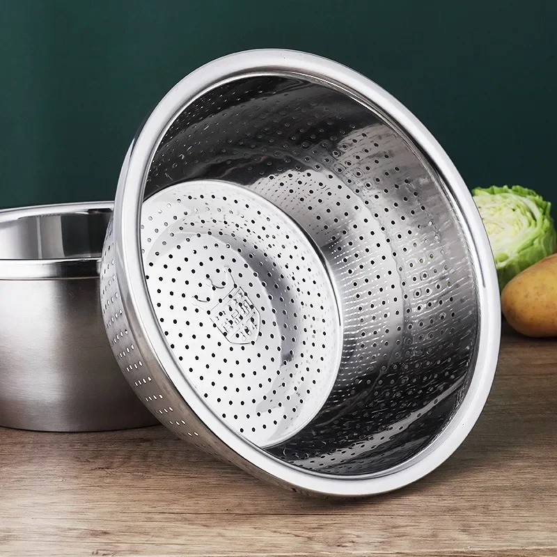 1pcs Stainless Steel Microporous Colander, Large Capacity with Mixing Bowl For washing vegetables, fruit and rice
1pcs Stainless Steel Microporous Colander, Large Capacity with Mixing Bowl For washing vegetables, fruit and rice