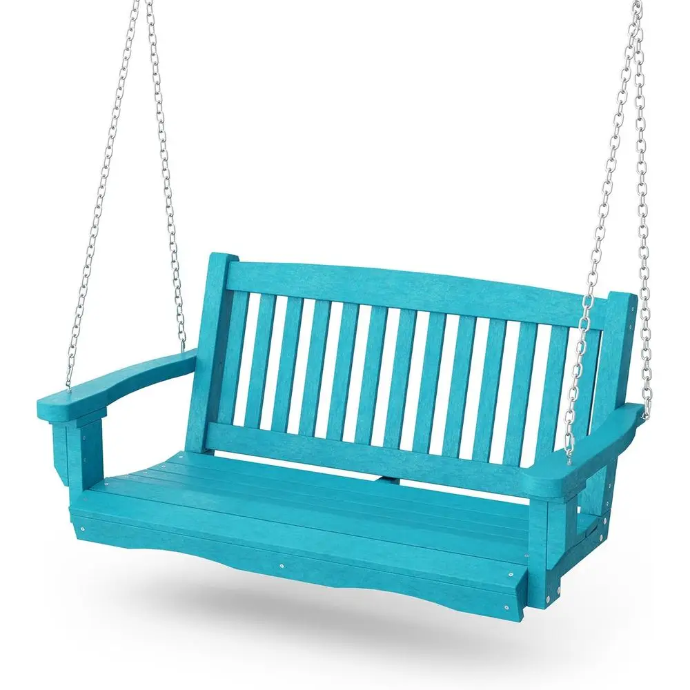 Aruba Blue Classic Mission-Style Porch Swing, Durable Outdoor Recycled Plastic Patio Furniture
Aruba Blue Classic Mission-Style Porch Swing, Durable Outdoor Recycled Plastic Patio Furniture