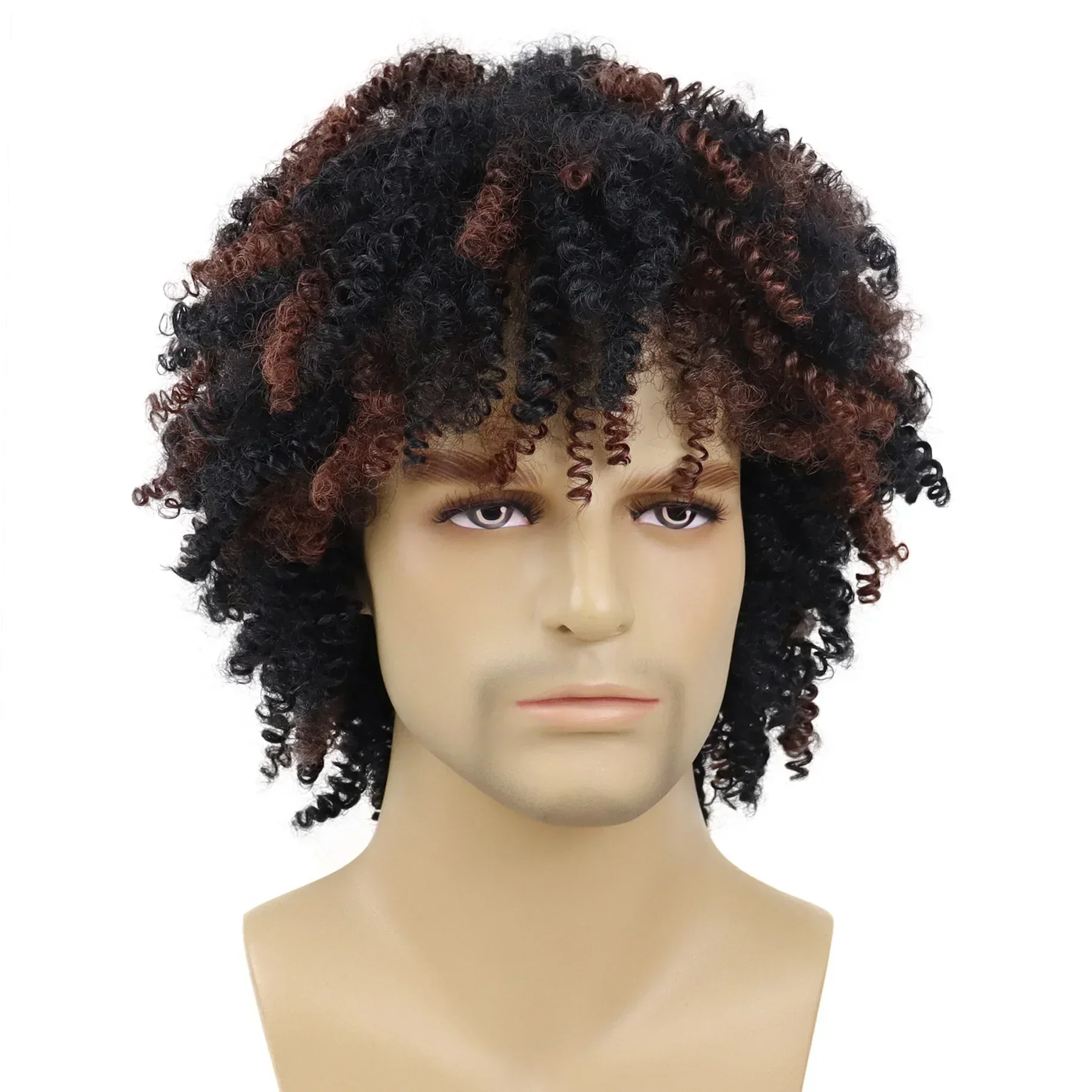 Synthetic Wigs for Black Men Short Hair Curly Wig with Bangs Natural Wig Afro Hairstyle Brown Wig Male Halloween Costume Wigs
Synthetic Wigs for Black Men Short Hair Curly Wig with Bangs Natural Wig Afro Hairstyle Brown Wig Male Halloween Costume Wigs
