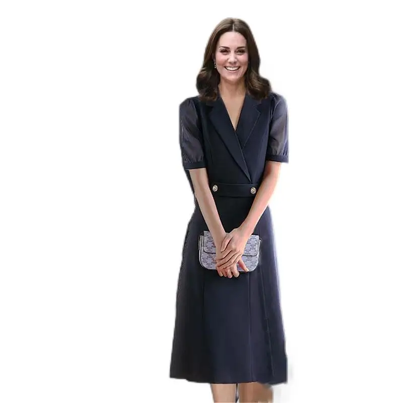 Elegant Dresses Women Princess Kate 2023 Women Summer Casual Dress Short Sleeves O-Neck Work Dress Office NP1951C
Elegant Dresses Women Princess Kate 2023 Women Summer Casual Dress Short Sleeves O-Neck Work Dress Office NP1951C