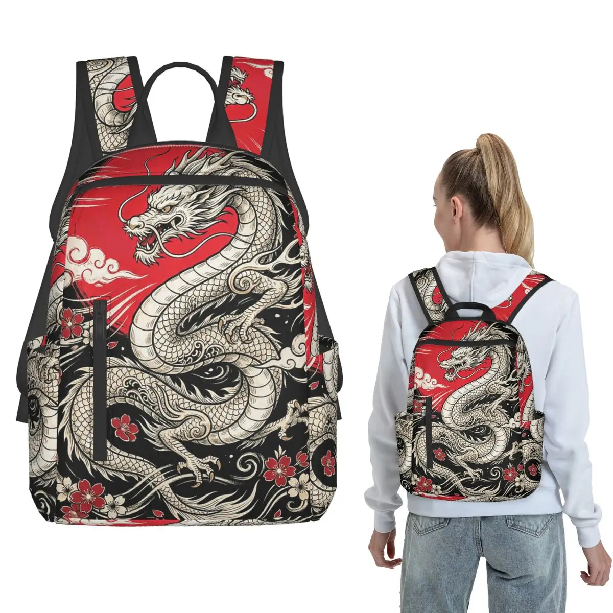 Japanese Dragon And Red Sun Backpack Large Capacity Children BookBag School Bag Shoulder Bags for Men Women
Japanese Dragon And Red Sun Backpack Large Capacity Children BookBag School Bag Shoulder Bags for Men Women