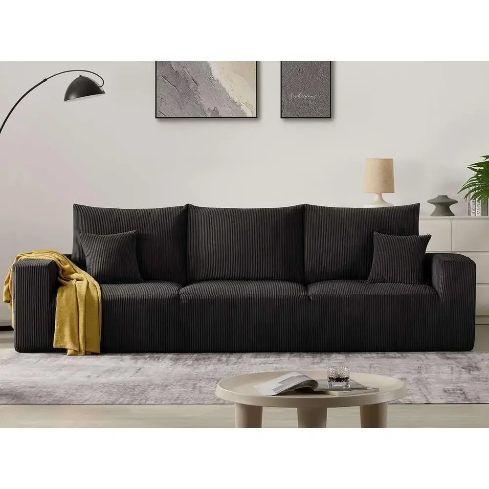Black 3-Seater Corduroy Convertible Sofa Couch with Cloud Comfort, No Assembly Needed
Black 3-Seater Corduroy Convertible Sofa Couch with Cloud Comfort, No Assembly Needed