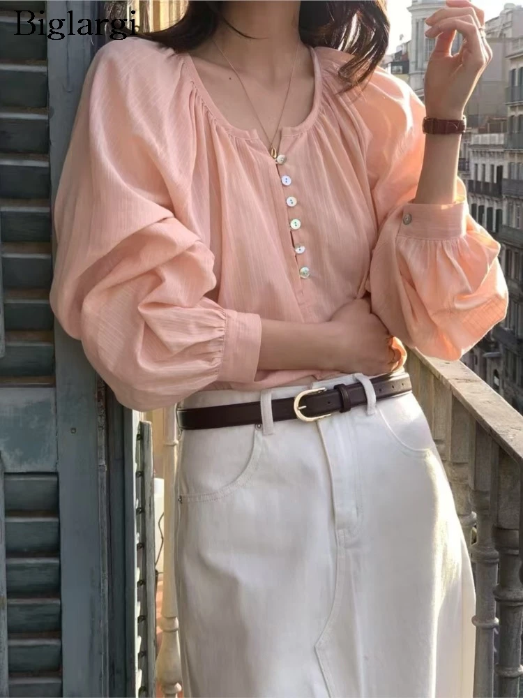 Spring Summer Pink Shirts Tops Women Pleated Fashion Long Sleeve Ladies Blouses Casual Loose Korean Style Woman Shirt
Spring Summer Pink Shirts Tops Women Pleated Fashion Long Sleeve Ladies Blouses Casual Loose Korean Style Woman Shirt
