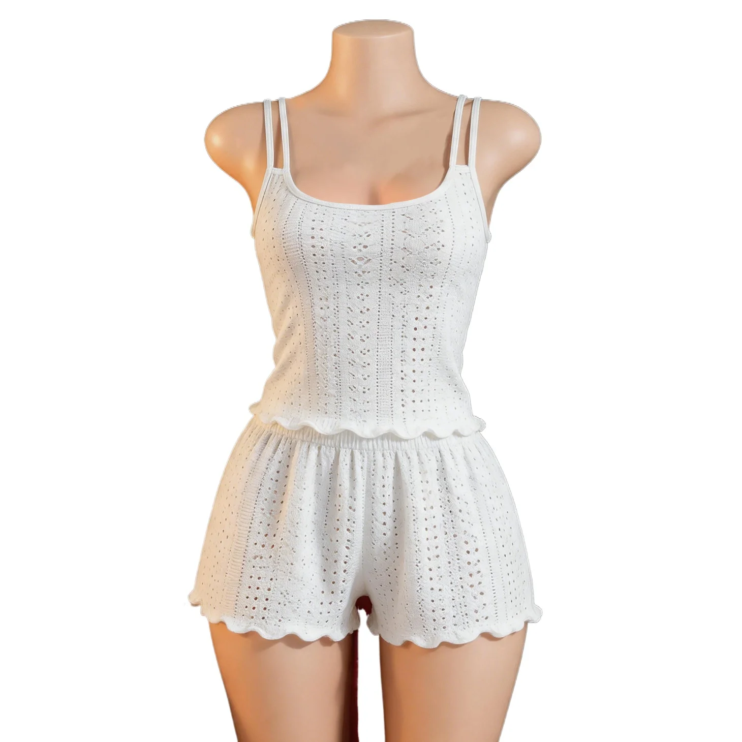 Western Hollow Out Casual Sexy Women Underwear Cami Top Double Strap Backless Cross Lace Loungewear Homewear Shorts Lingerie Set
Western Hollow Out Casual Sexy Women Underwear Cami Top Double Strap Backless Cross Lace Loungewear Homewear Shorts Lingerie Set