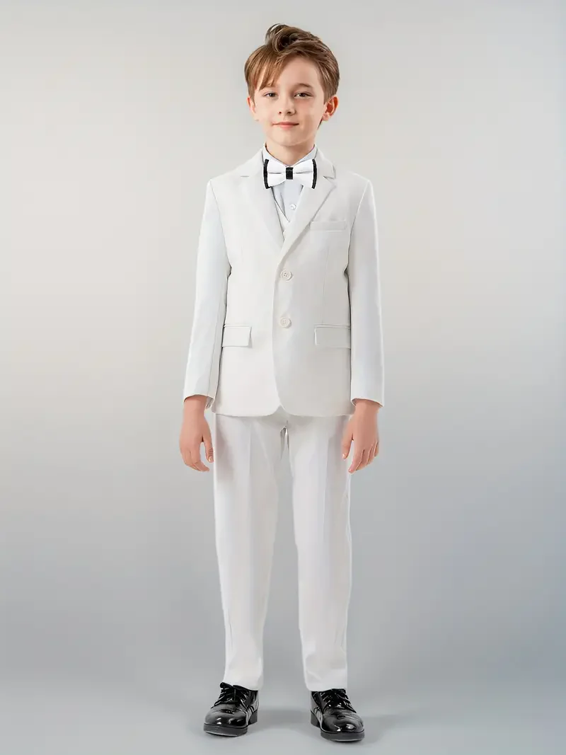 Нежный детский весенний белый костюм для крещения, 4 шт./компл., куртка, жилет, брюки, свадебное платье с галстуком-бабочкой, костюм для выступлений для мальчиков, детский праздничный костюм 
Нежный детский весенний белый костюм для крещения, 4 шт./компл., куртка, жилет, брюки, свадебное платье с галстуком-бабочкой, костюм для выступлений для мальчиков, детский праздничный костюм