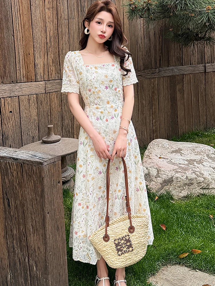Women Embroidery Floral Chiffon Casual Long Dress Summer Short Sleeve Square Collar Dress 2026 Korean Vintage Bodycon Prom Dress
Women Embroidery Floral Chiffon Casual Long Dress Summer Short Sleeve Square Collar Dress 2026 Korean Vintage Bodycon Prom Dress
