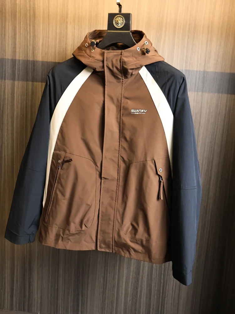Men's Outdoor Fashion Hooded Jacket Waterproof Splicing Design Spring Autumn Wear Polyester Fiber Standard Fit Casual Style
Men's Outdoor Fashion Hooded Jacket Waterproof Splicing Design Spring Autumn Wear Polyester Fiber Standard Fit Casual Style