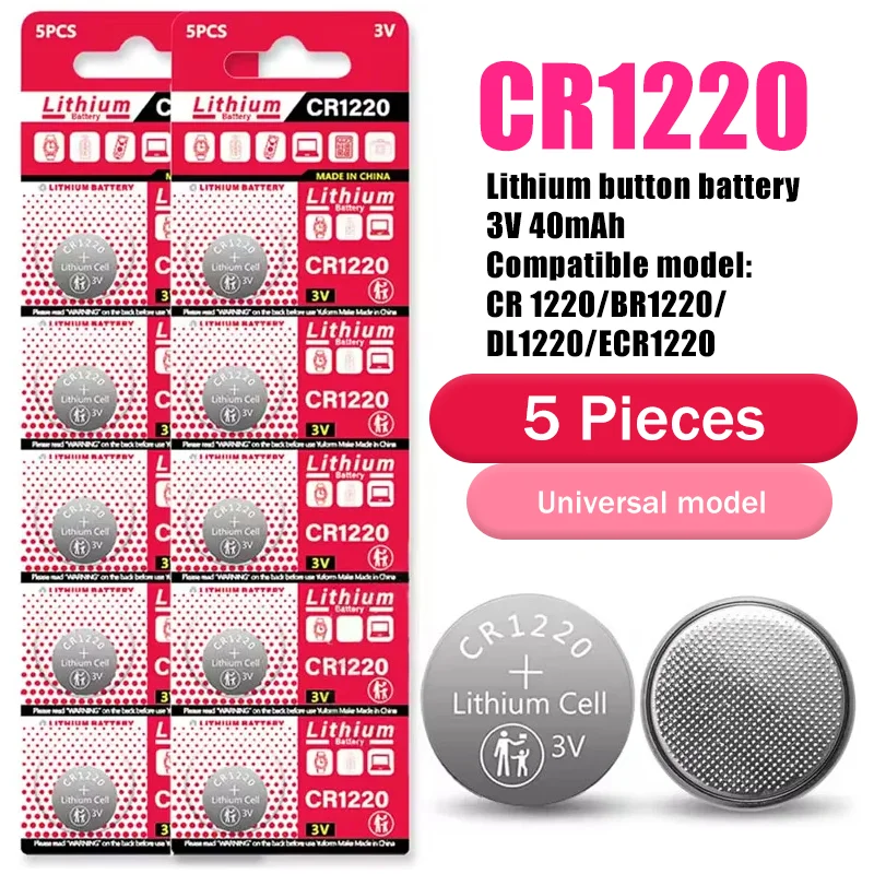 5-30PCS button lithium batteryCR1220 has powerful 3V output for car key TV remote control clock power tool with CE certification
5-30PCS button lithium batteryCR1220 has powerful 3V output for car key TV remote control clock power tool with CE certification