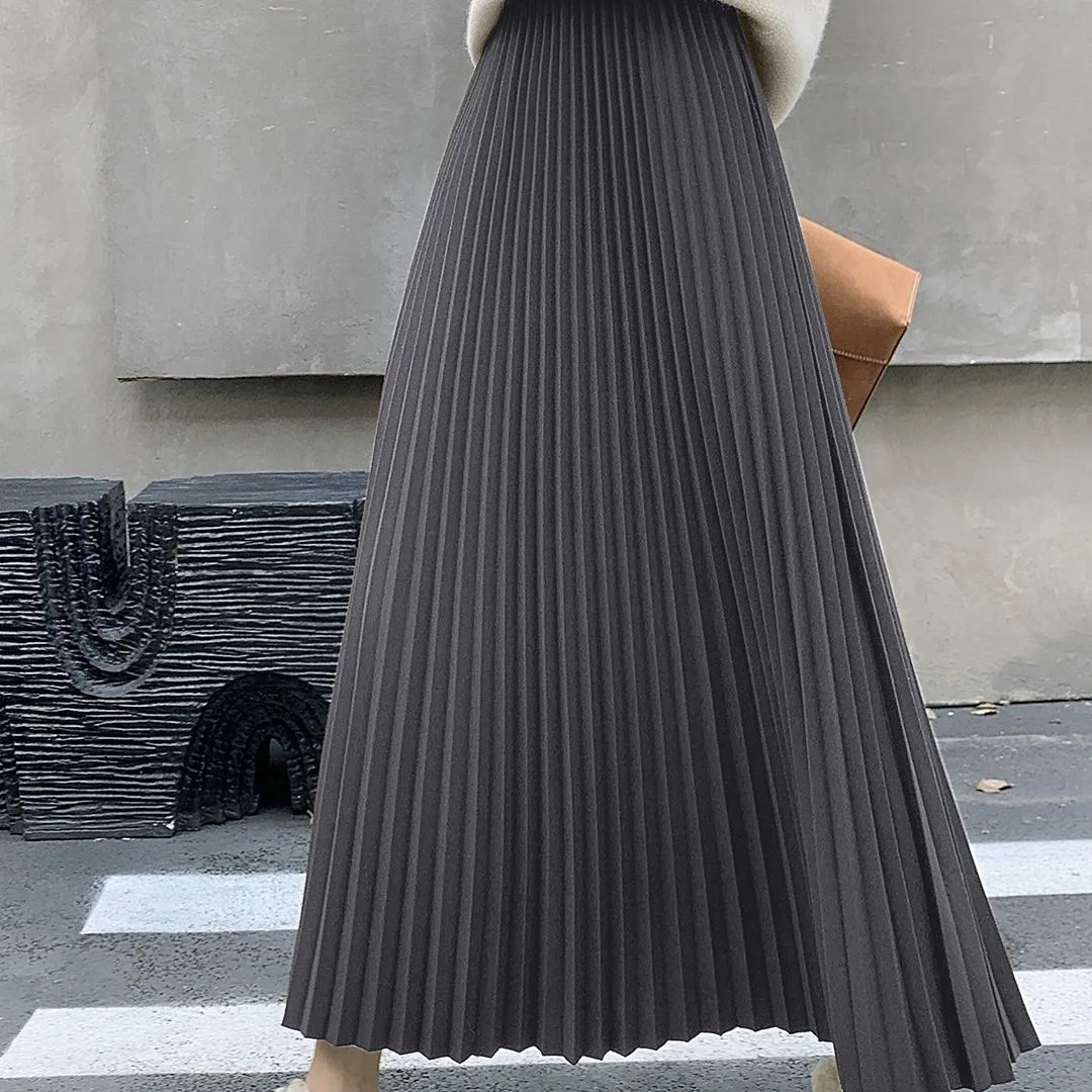 Thickened Woolen Pleated Midi For Women Autumn 2026 Pear-Shaped Body Hip-Covering, Slimming, Draped Flared Winter Skirt
Thickened Woolen Pleated Midi For Women Autumn 2026 Pear-Shaped Body Hip-Covering, Slimming, Draped Flared Winter Skirt
