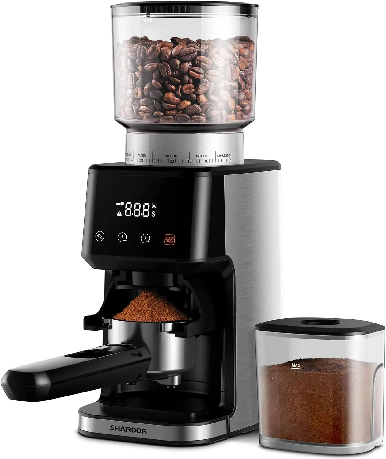 Electric Coffee Grinder with 51 Settings, Timer & Anti-Static Stainless Steel Burr for Home Espresso
Electric Coffee Grinder with 51 Settings, Timer & Anti-Static Stainless Steel Burr for Home Espresso