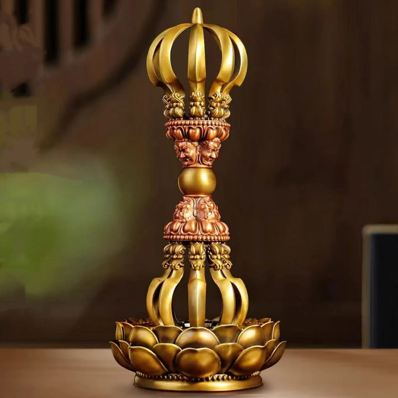 Nine-Pronged Vajra Pestle Subduing Demons,Buddhist Altar Home Ornament,Nepalese Style Copper Esoteric Buddhist Ritual Implement
Nine-Pronged Vajra Pestle Subduing Demons,Buddhist Altar Home Ornament,Nepalese Style Copper Esoteric Buddhist Ritual Implement