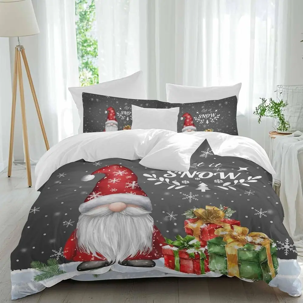 Chrisas Gnome Sheet Set, Watercolor Xmas Gits Holly Winter lakes Black 4 Pieces Breathable Sot Duvet Cover Set Bedding Cozy Bed
Chrisas Gnome Sheet Set, Watercolor Xmas Gits Holly Winter lakes Black 4 Pieces Breathable Sot Duvet Cover Set Bedding Cozy Bed